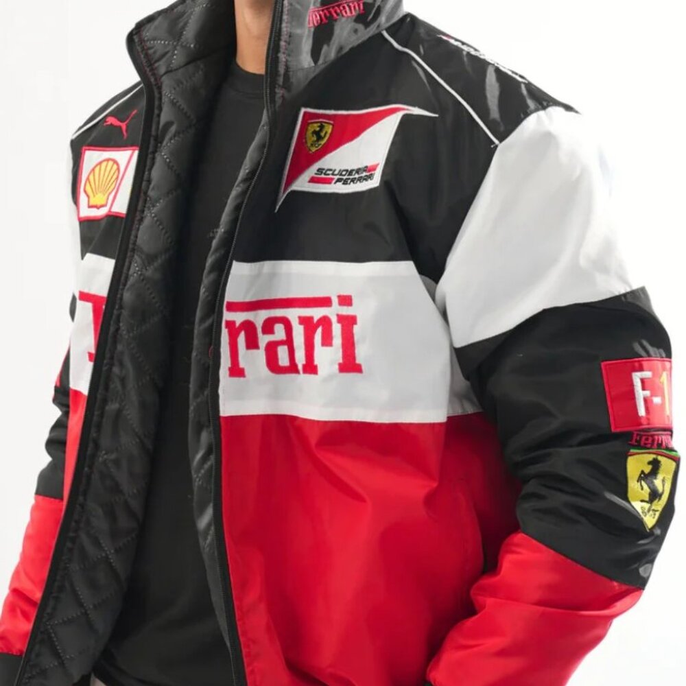 Ferrari Red and Black Bomber Jacket